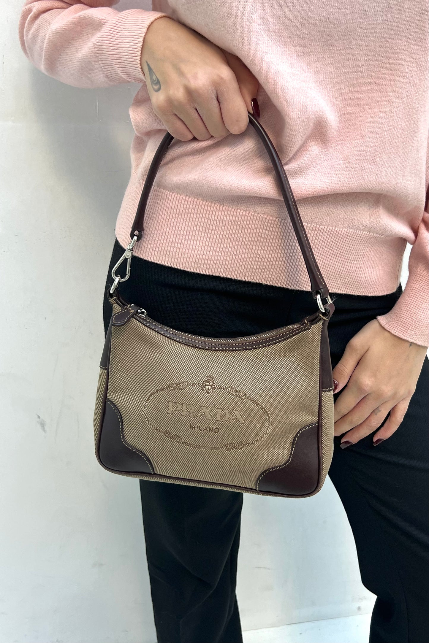 Vintage Big Logo & Chocolate Leather Pochette