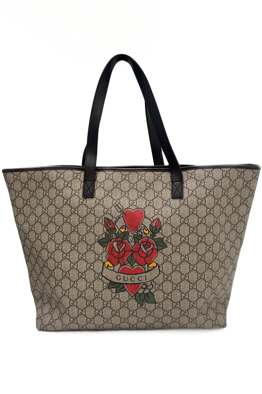 Vintage Monogram Tattoo Print Shopper
