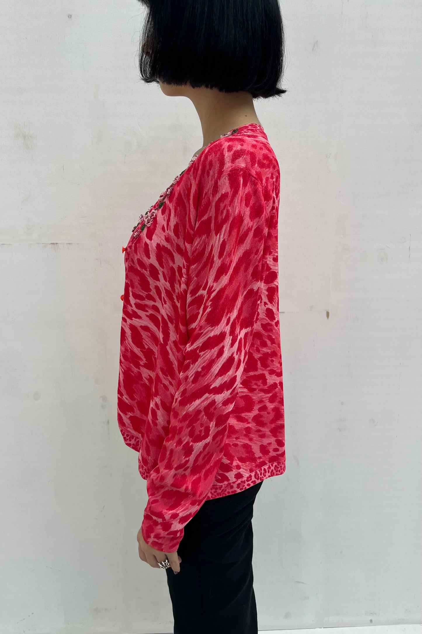 Vintage Pink Leo Beaded Twin Set