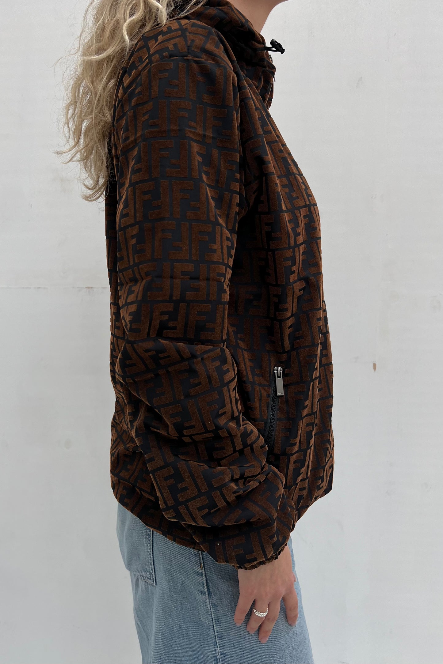 Vintage Chocolate Zucca Oversized Track Jacket