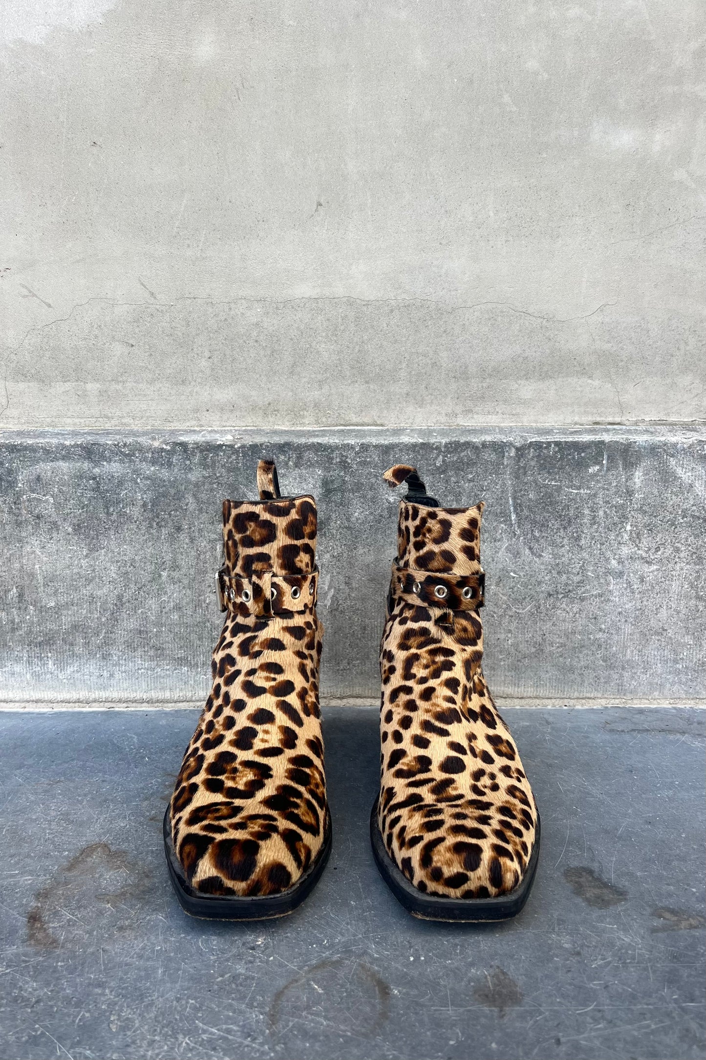 Vintage Leopard Calf Skin Boots 41,5