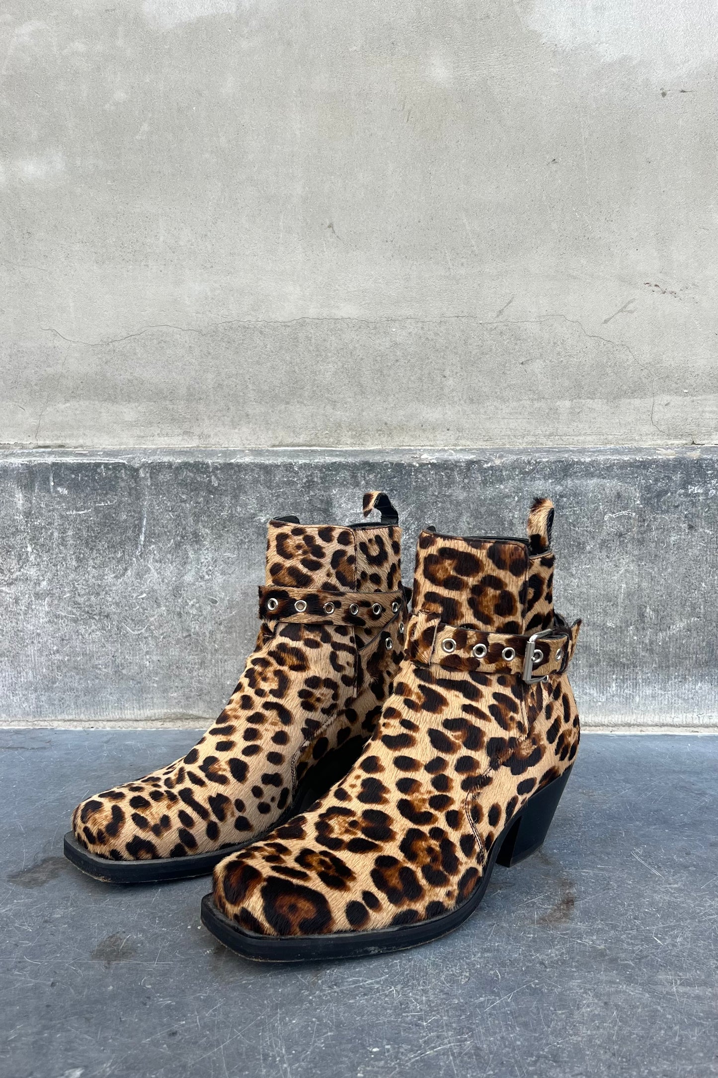 Vintage Leopard Calf Skin Boots 41,5