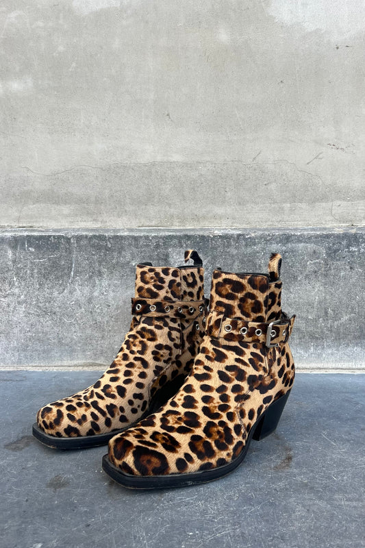Vintage Leopard Calf Skin Boots 41,5