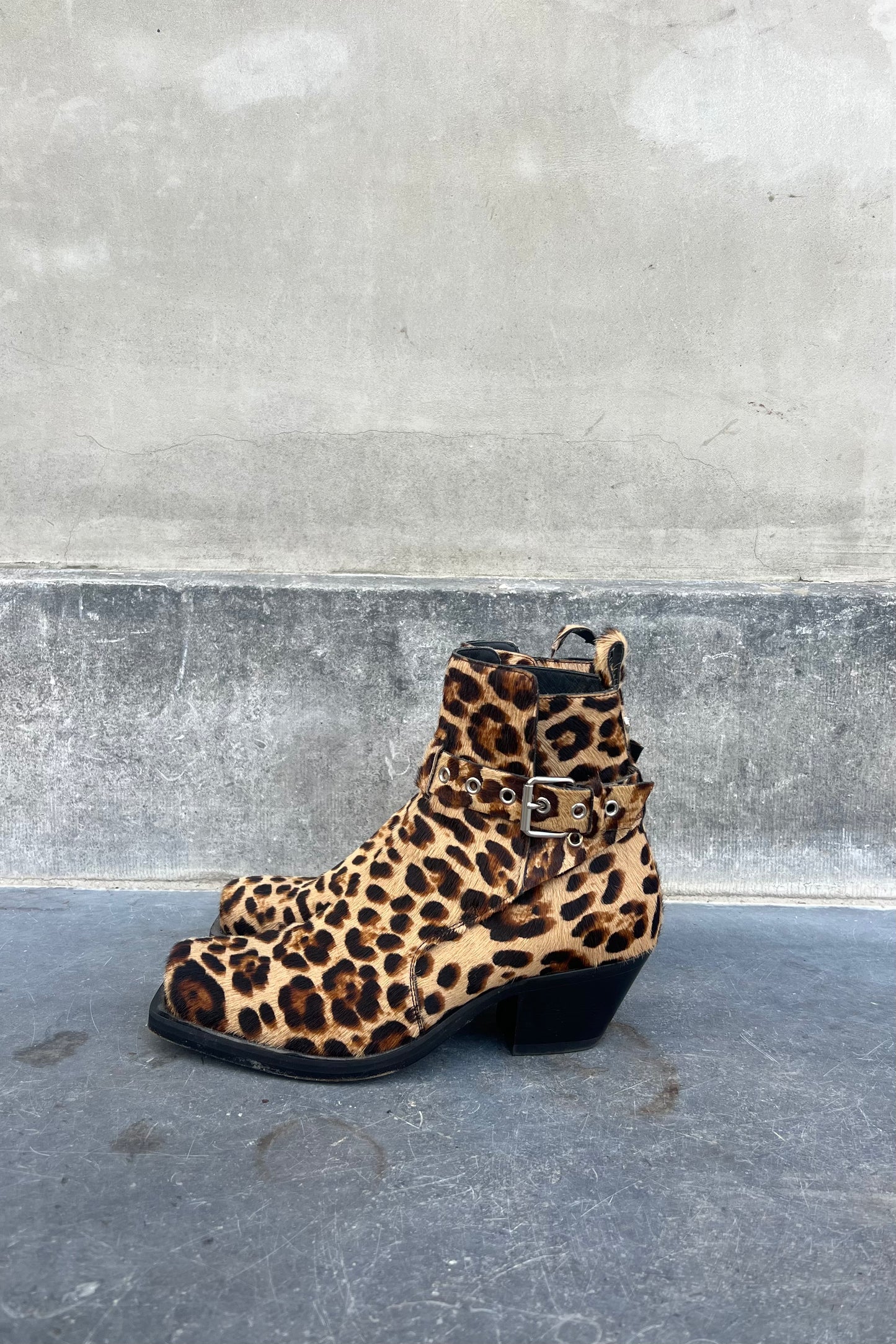 Vintage Leopard Calf Skin Boots 41,5