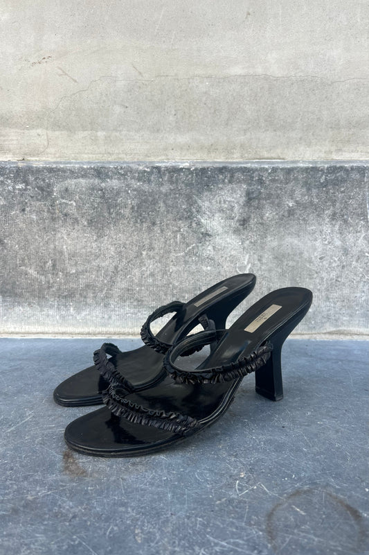 Vintage Black Ruched Heels 40,5