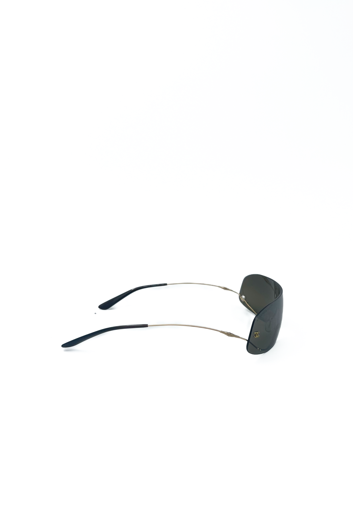 Vintage Golden & Brown Rimless Pearl Detail Mask