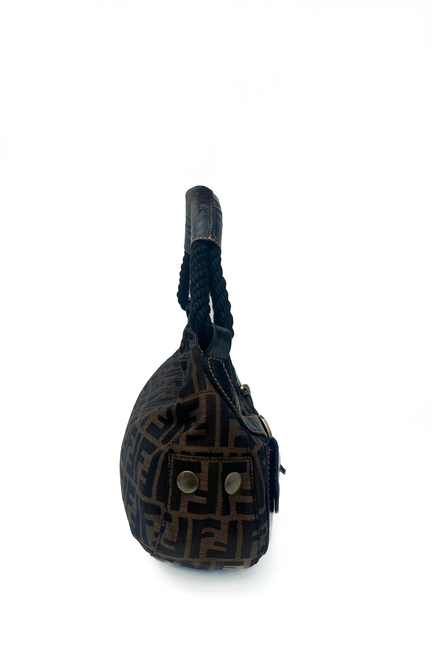 Vintage Classic Zucca Rope Handle Shoulder Bag