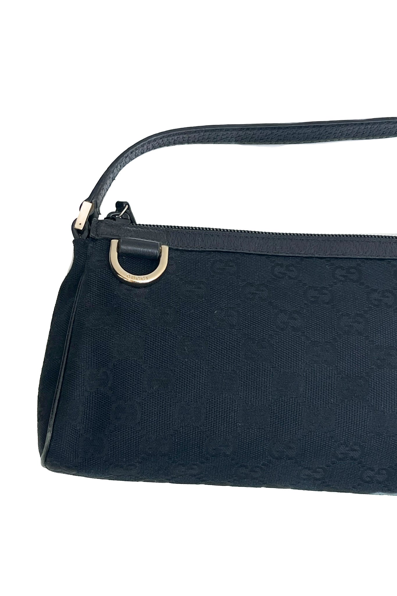 Vintage Black Monogram D-Ring Pochette