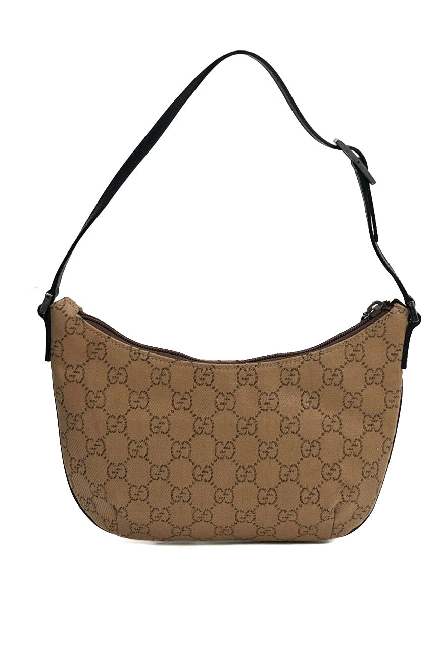 Vintage Half Moon Brown & Chocolate Shoulder Pochette