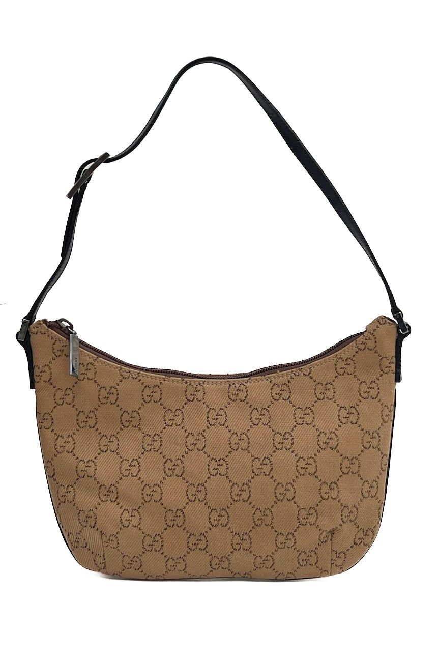 Vintage Half Moon Brown & Chocolate Shoulder Pochette