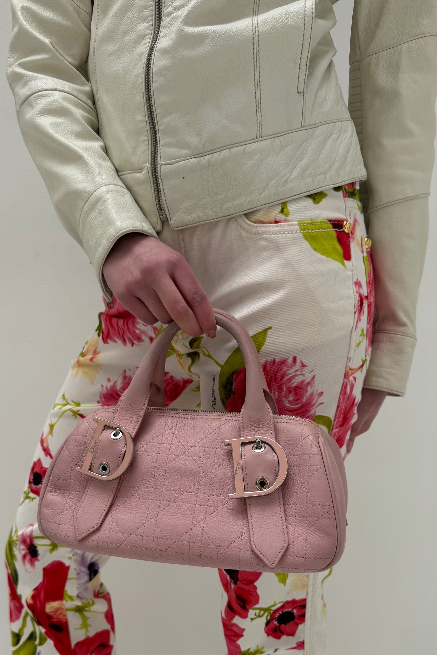 Vintage Baby Pink Top Handle Lady Boston Bag
