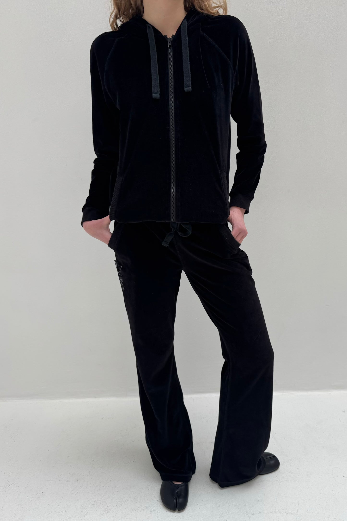 Vintage Black Velvet Tracksuit