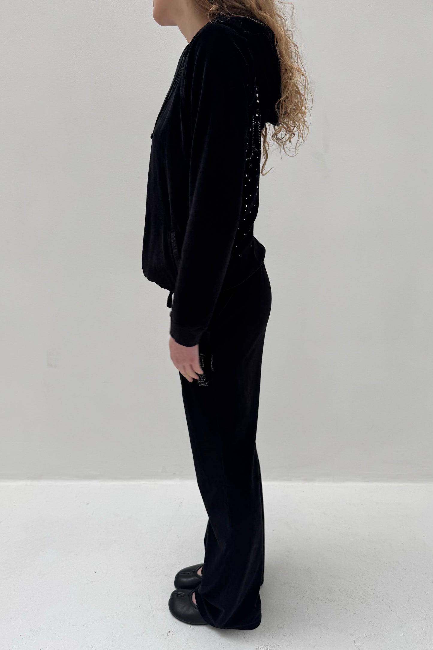 Vintage Black Velvet Tracksuit