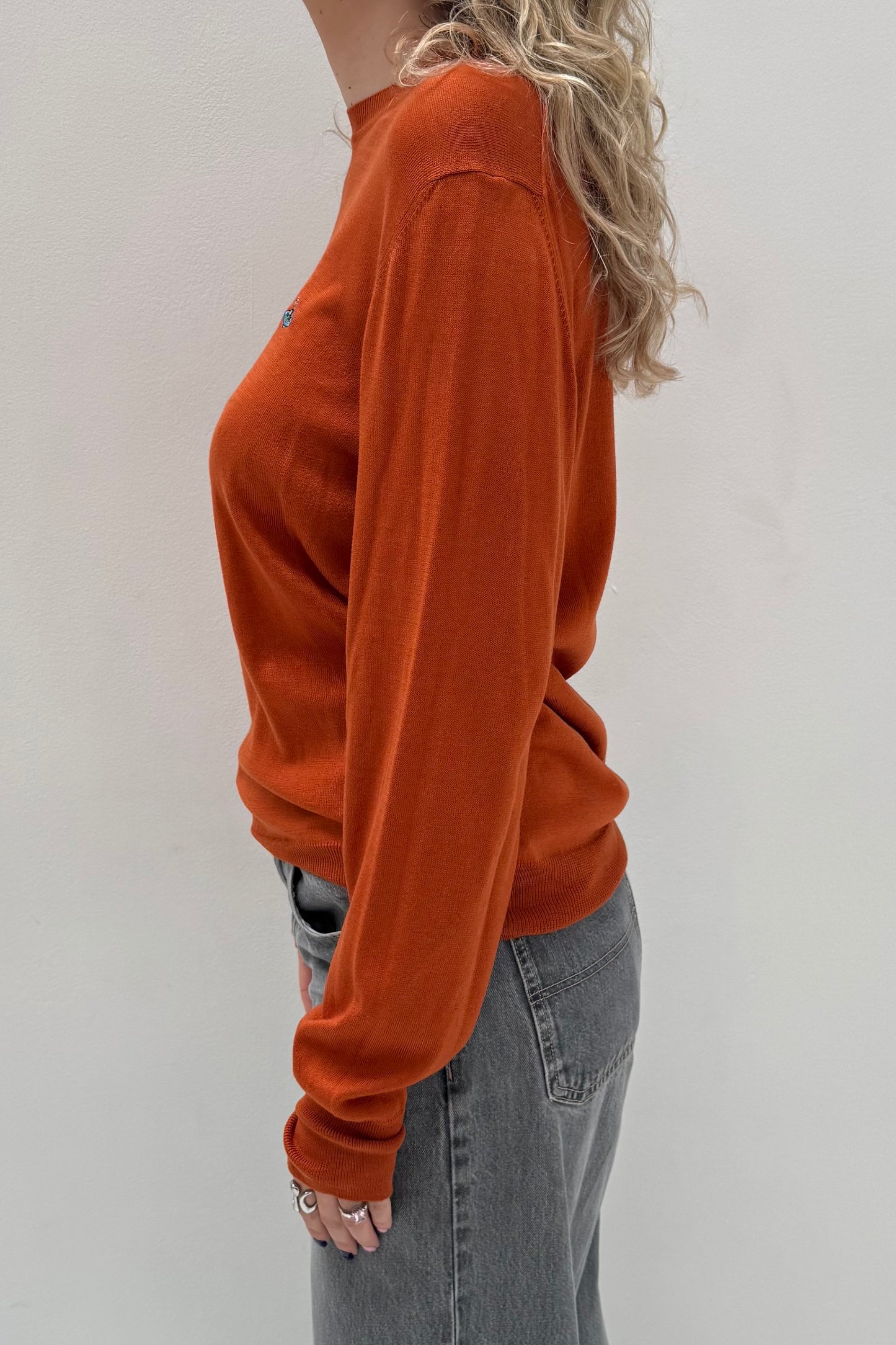 Vintage Orange Fine Knitted Jumper
