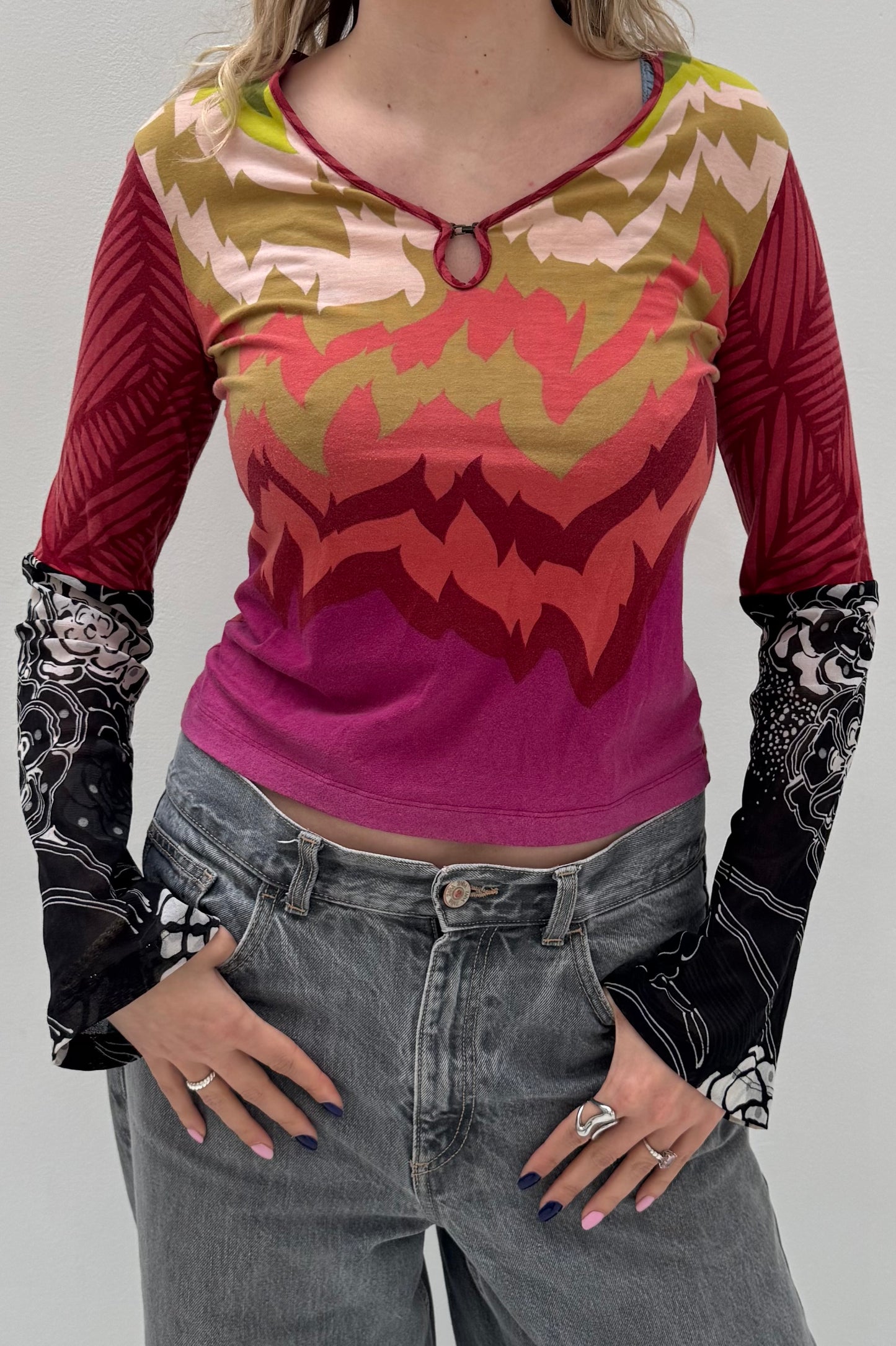 Vintage Patchwork Flared Longsleeve