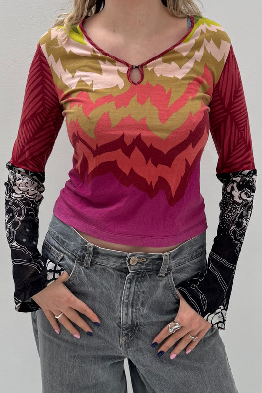 Vintage Patchwork Flared Longsleeve