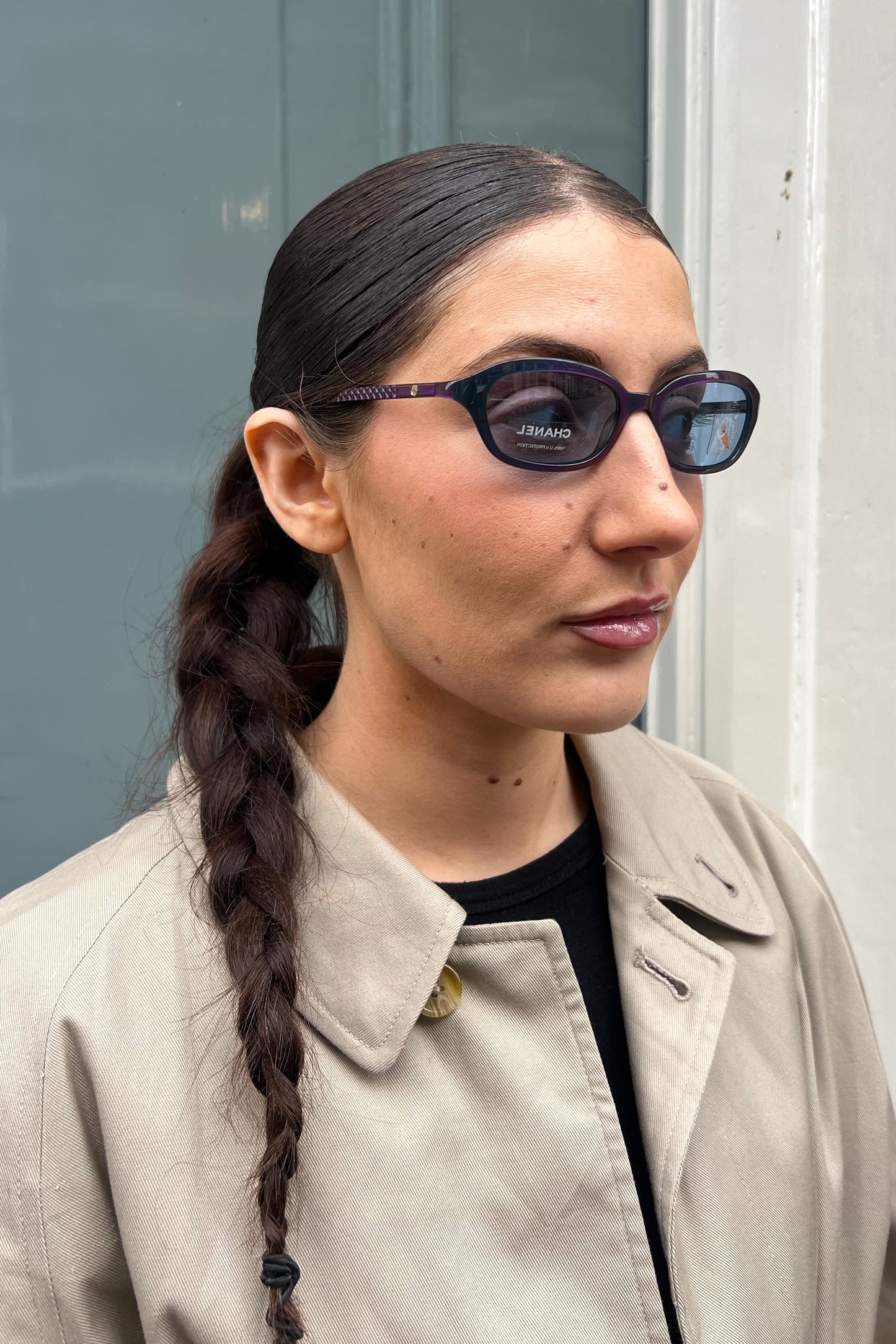 Vintage Purple & Blue Iridescent Tiny Sunglasses