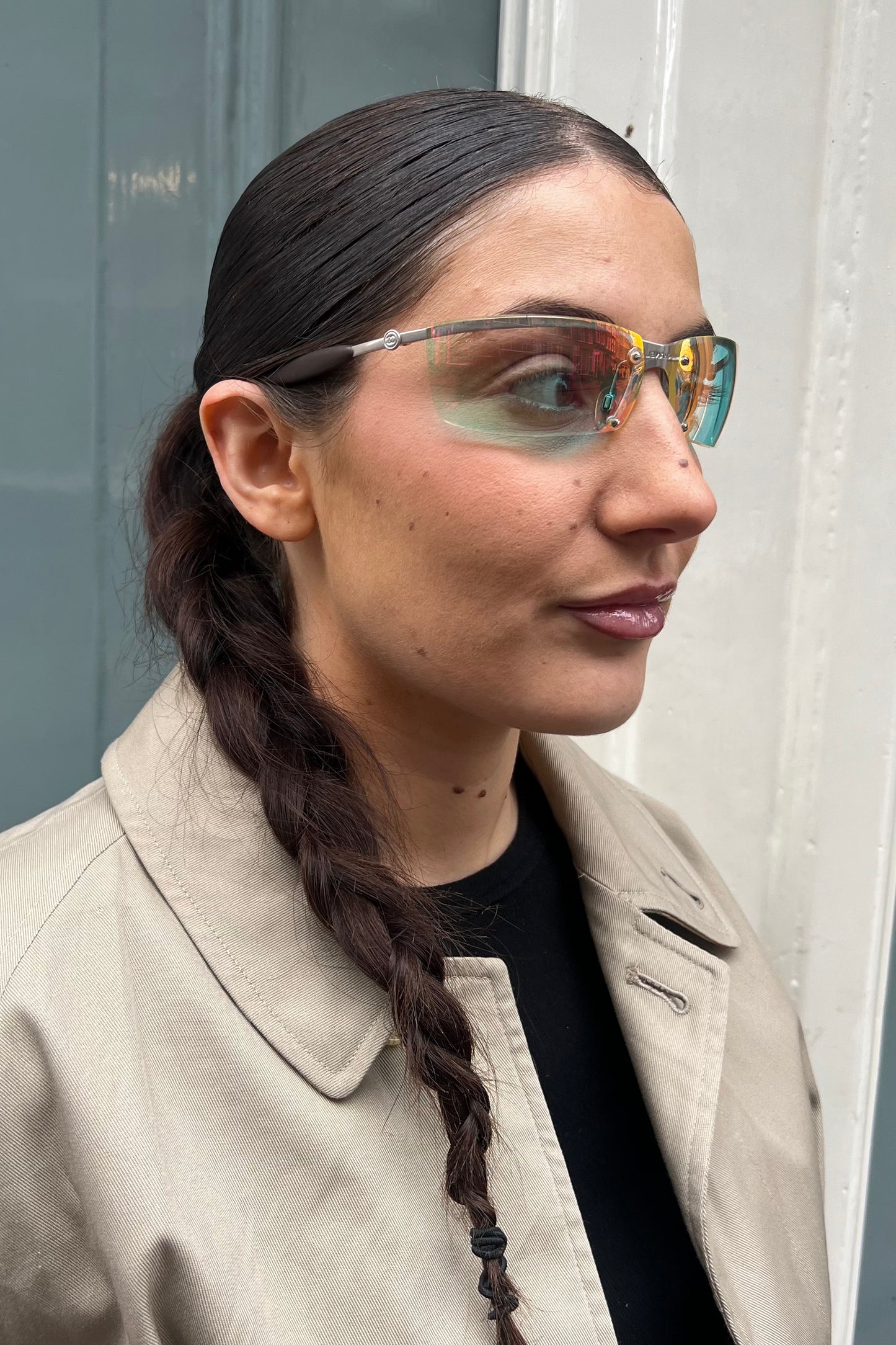 Vintage Transparent Iridescent Speedy Sunglasses