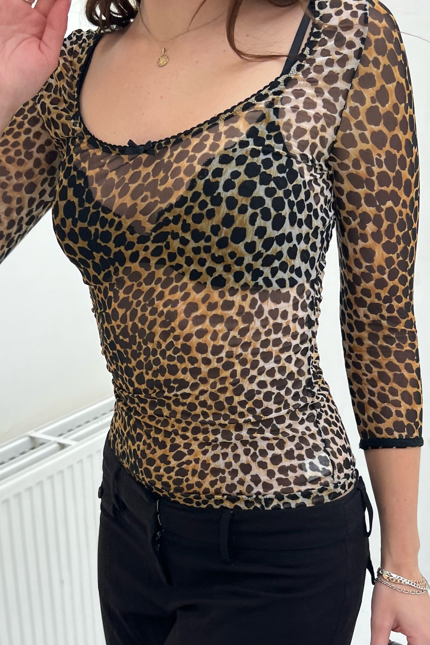Vintage Leopard See-Trough Top