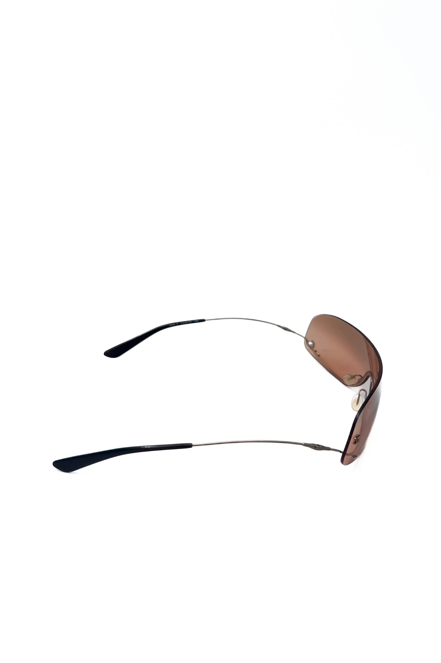 Vintage Smoked Orange Pearl Detail Mask Sunglasses