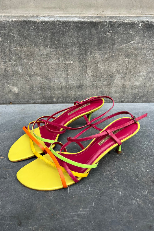 Vintage Multicolor Heeled Sandals 41