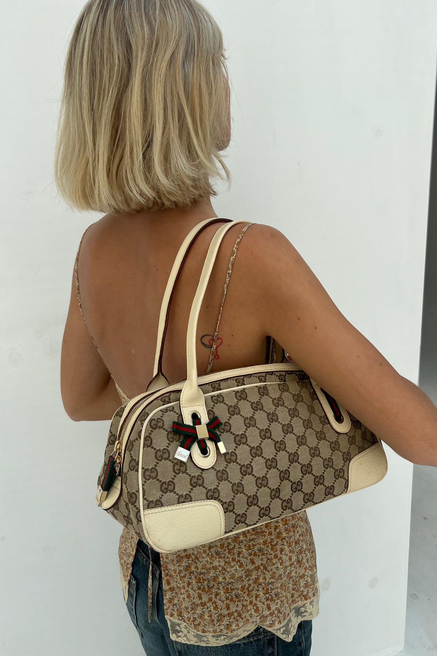 Vintage Classic Mono & Cream Princey Hand Bag