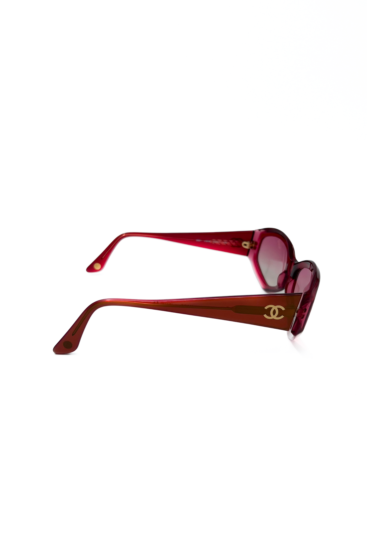 Vintage Red Golden Glow Geometric Sunglasses