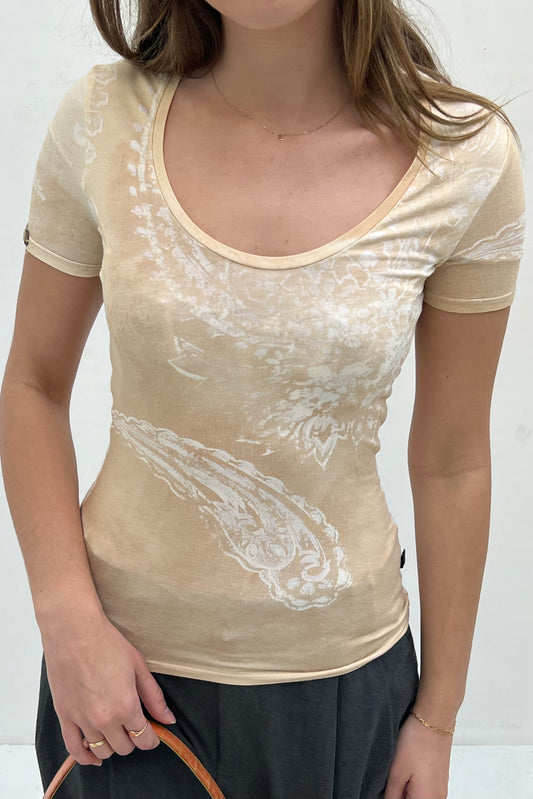 Vintage Cream Paisley Tee