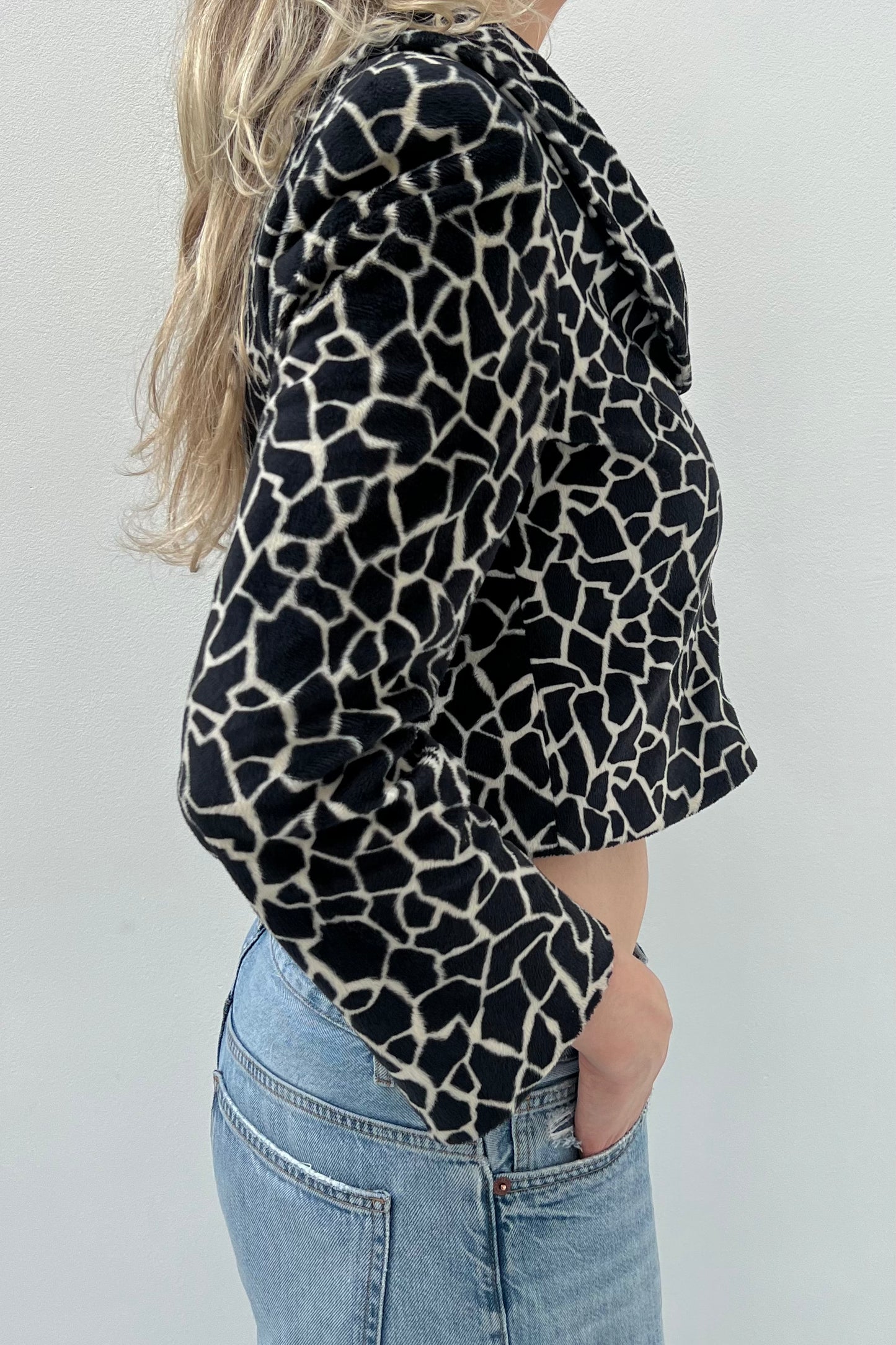 Vintage Black & White Giraffe Jacket