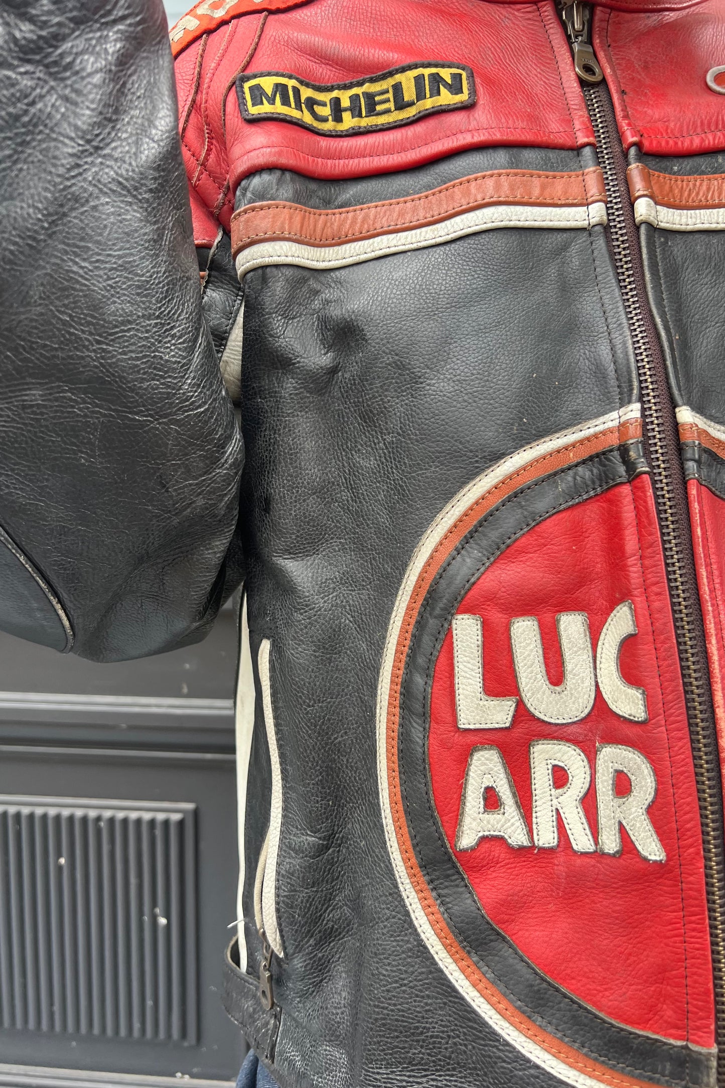 Vintage Lucky Arrow Leather Motor Jacket -