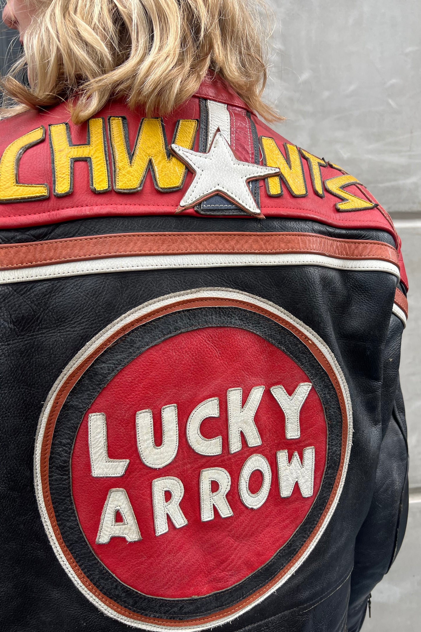 Vintage Lucky Arrow Leather Motor Jacket -