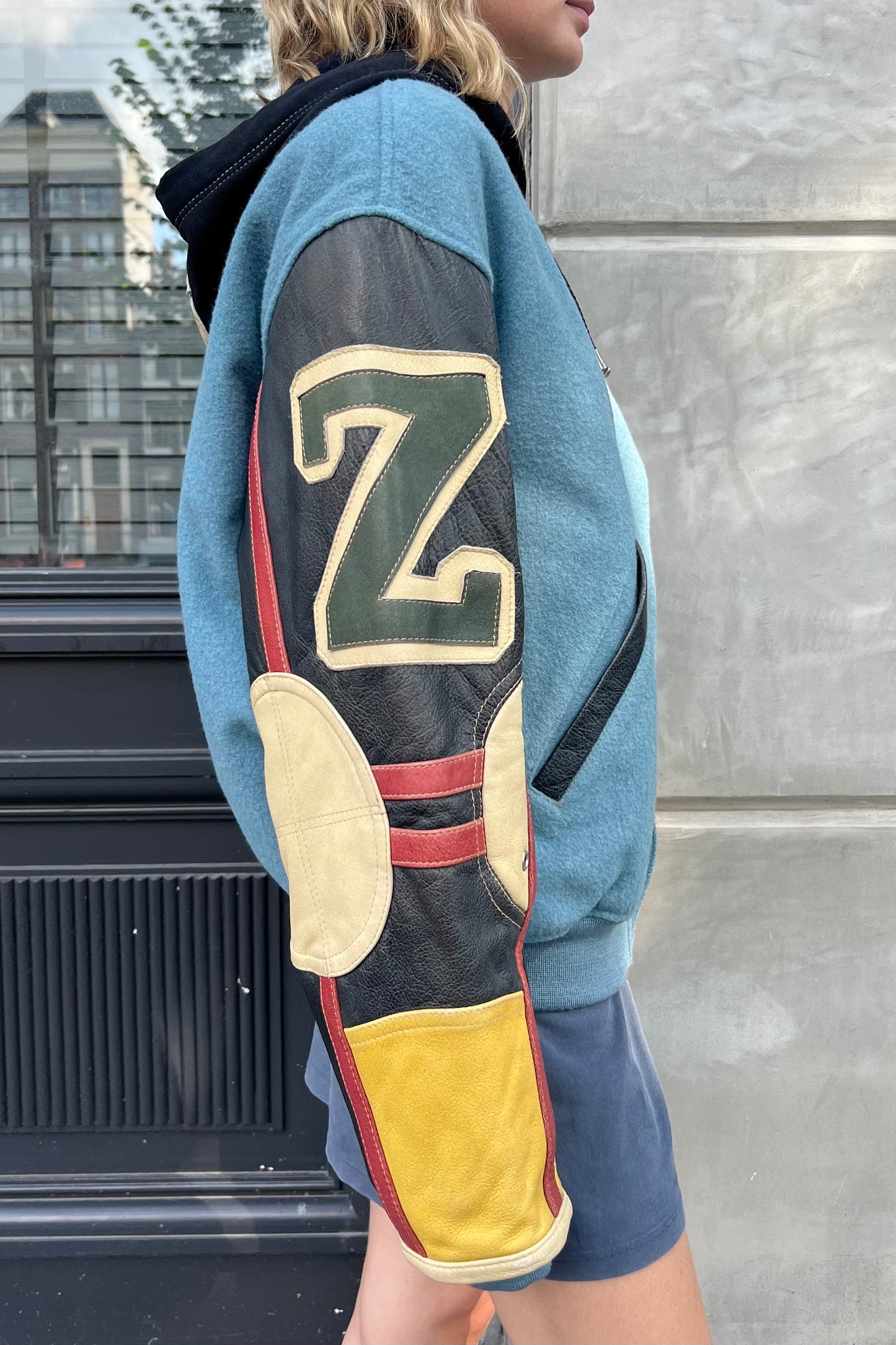 Vintage Zino & Judy Wool & Leather Sleeves Bomber