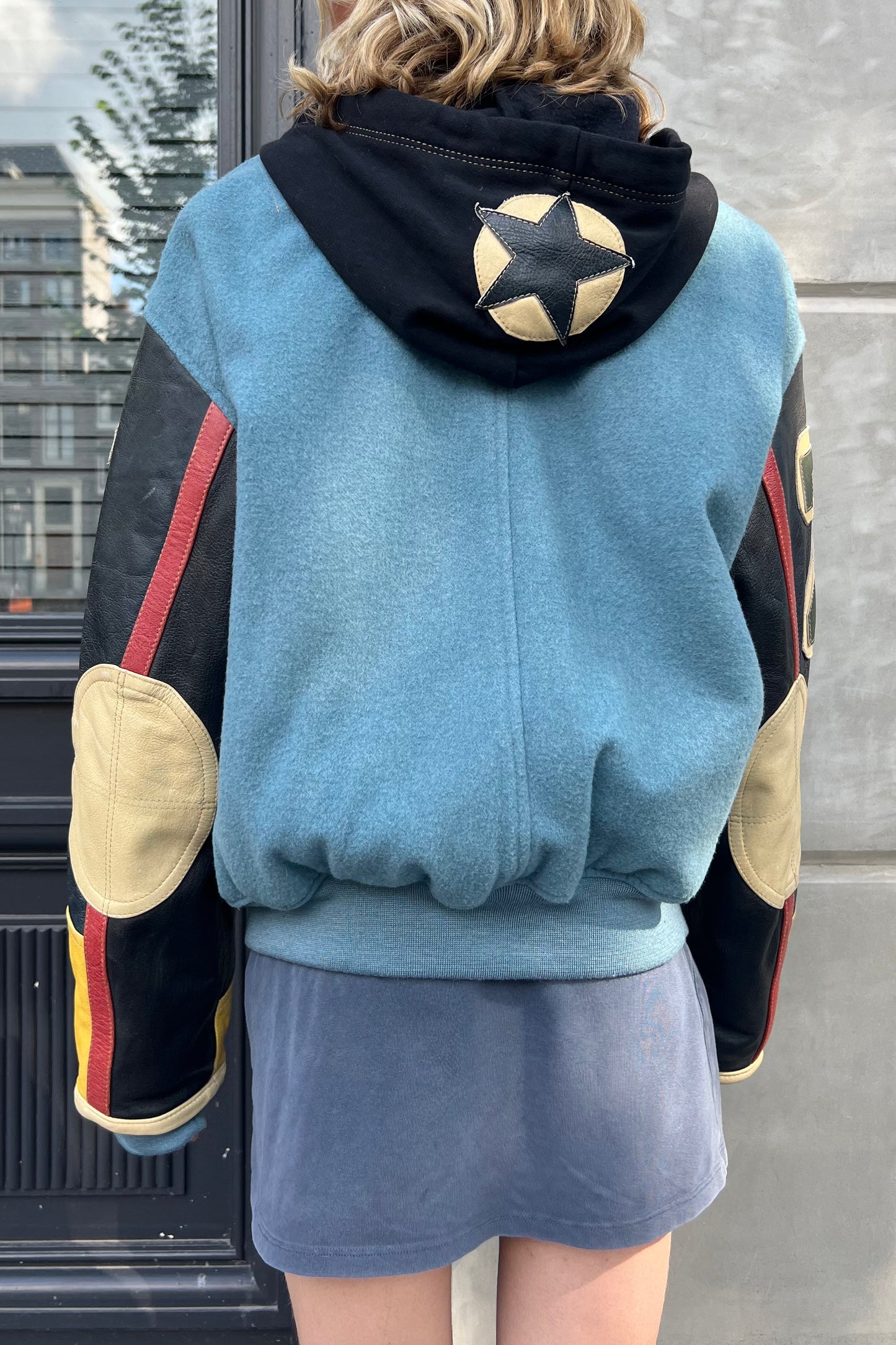 Vintage Zino & Judy Wool & Leather Sleeves Bomber