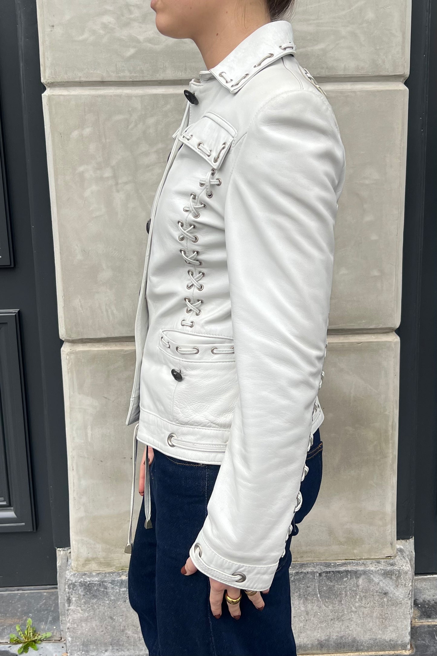 Vintage White Leather Love Jacket
