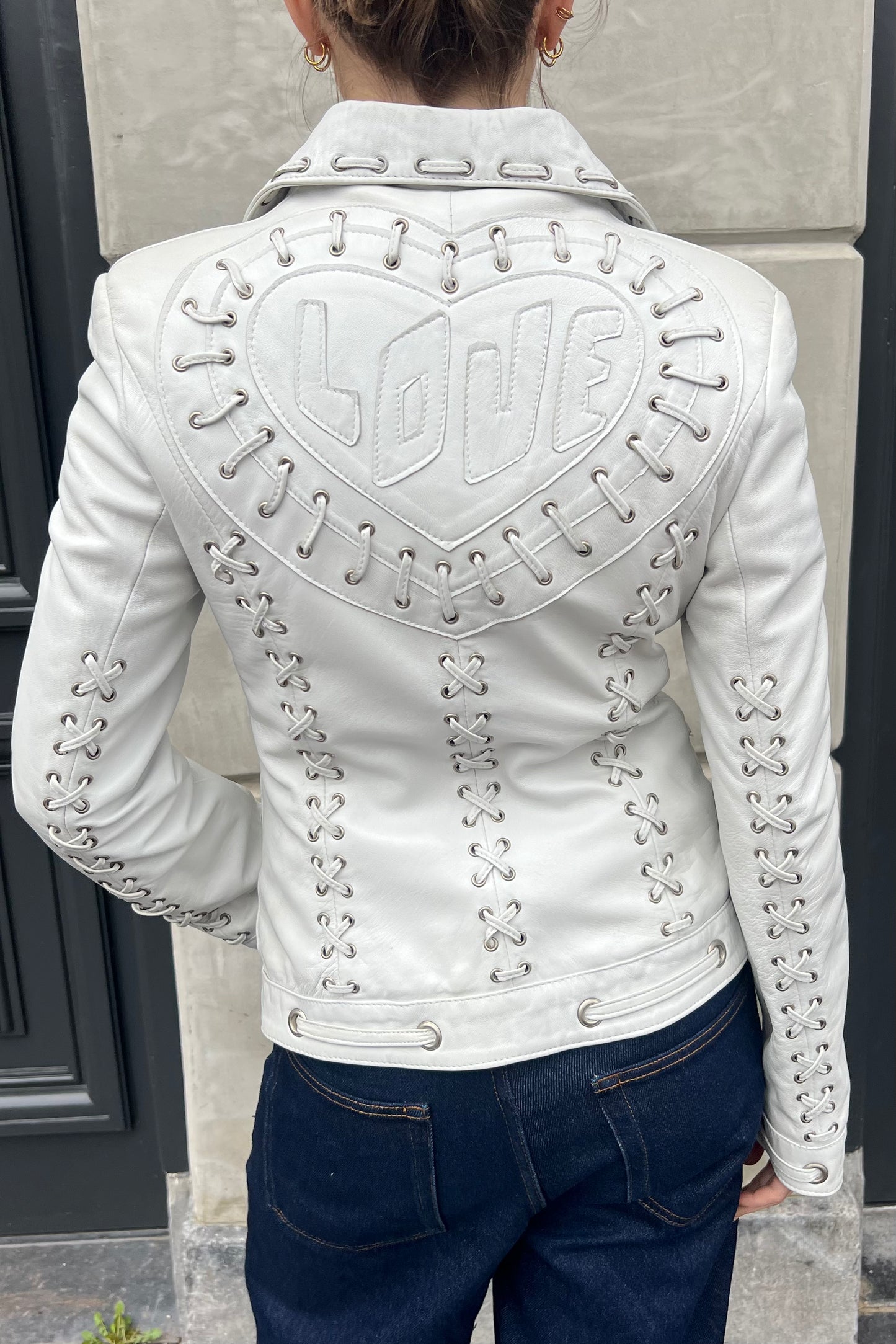 Vintage White Leather Love Jacket