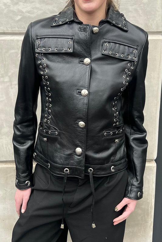 Vintage Black Leather Love Jacket