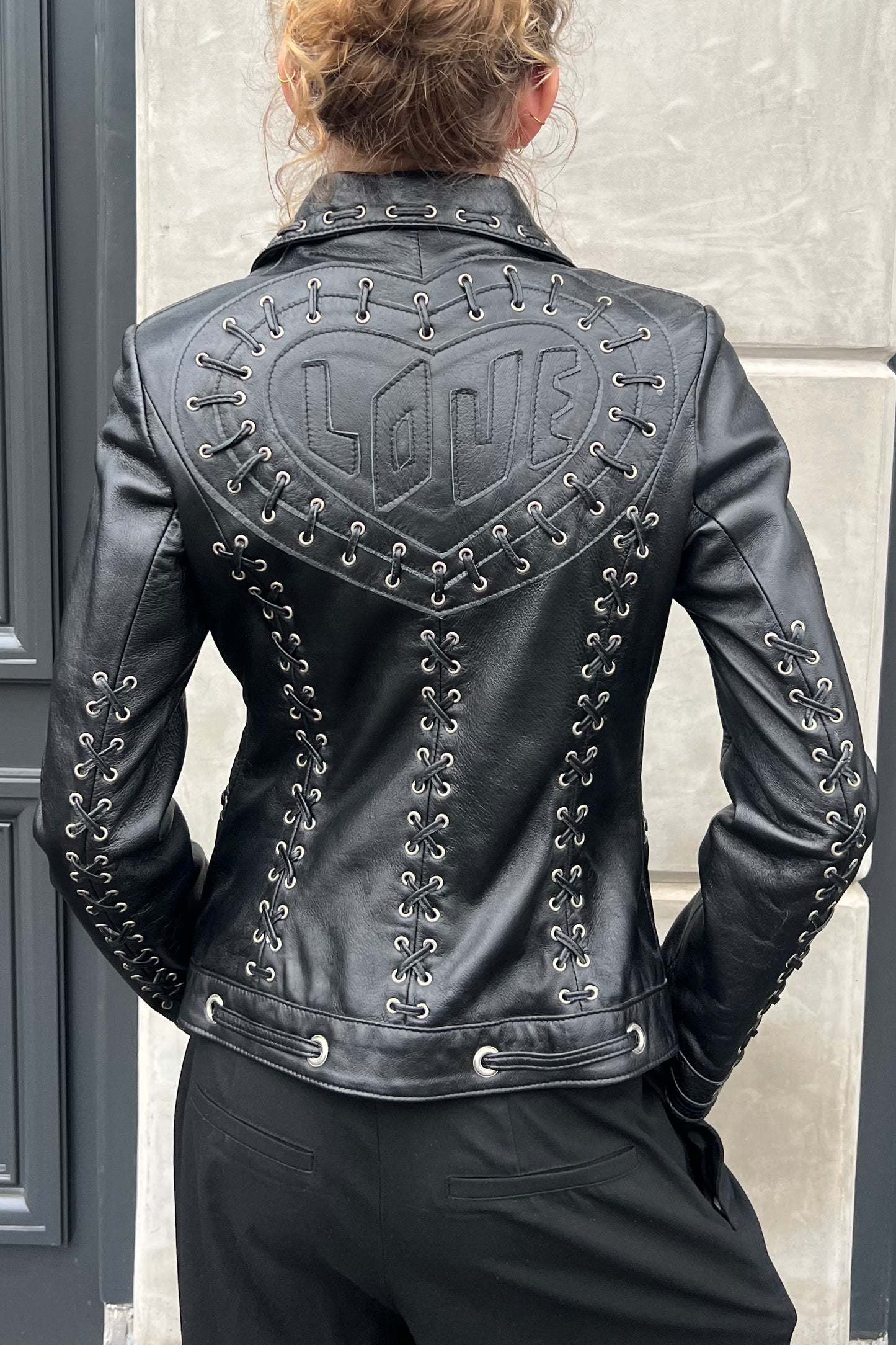 Vintage Black Leather Love Jacket
