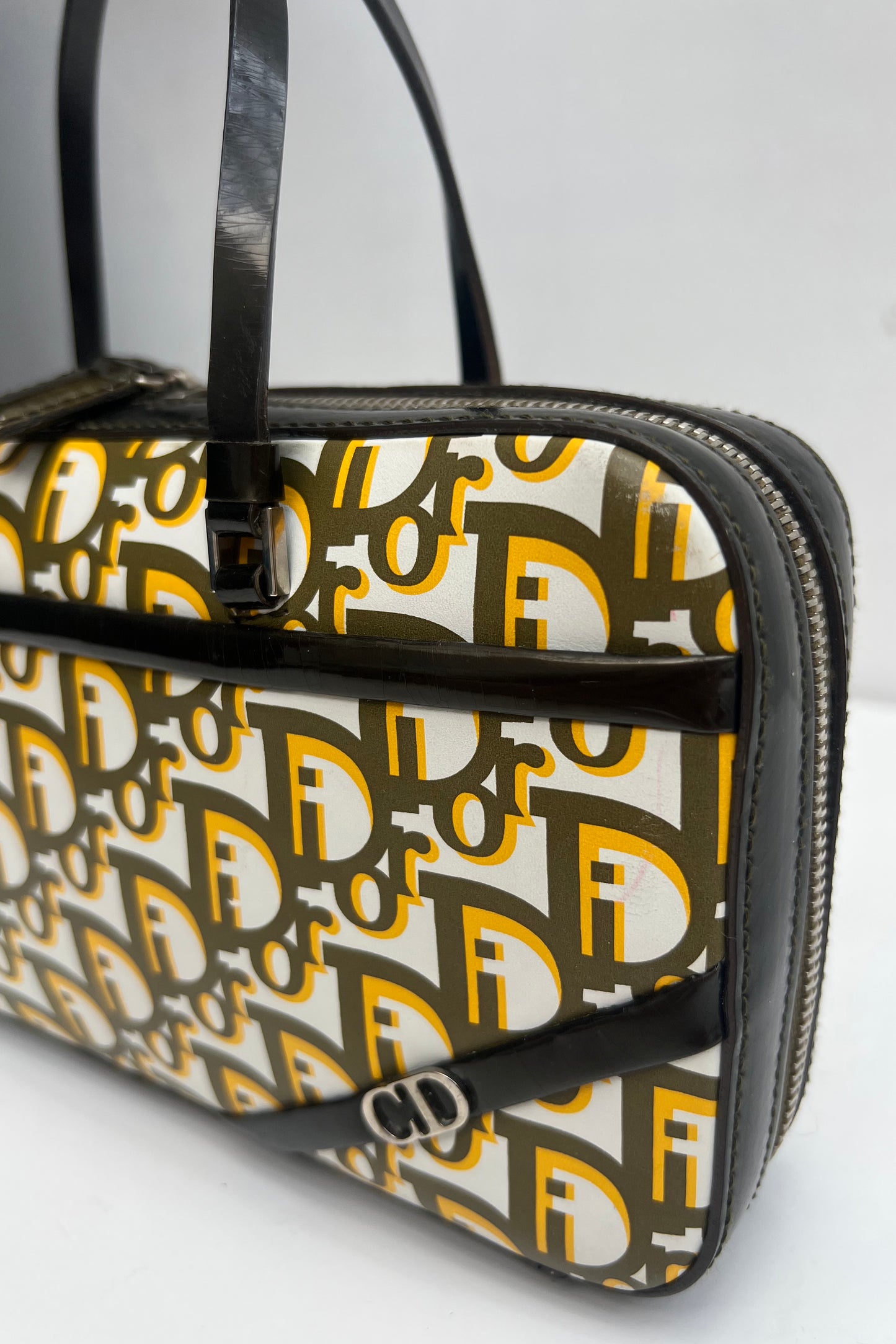 Vintage Dior Olive & Yellow Monogram Bag