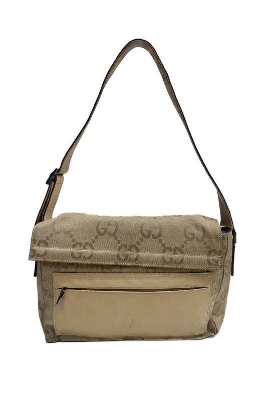 Vintage Beige Big Logo Shoulder Bag