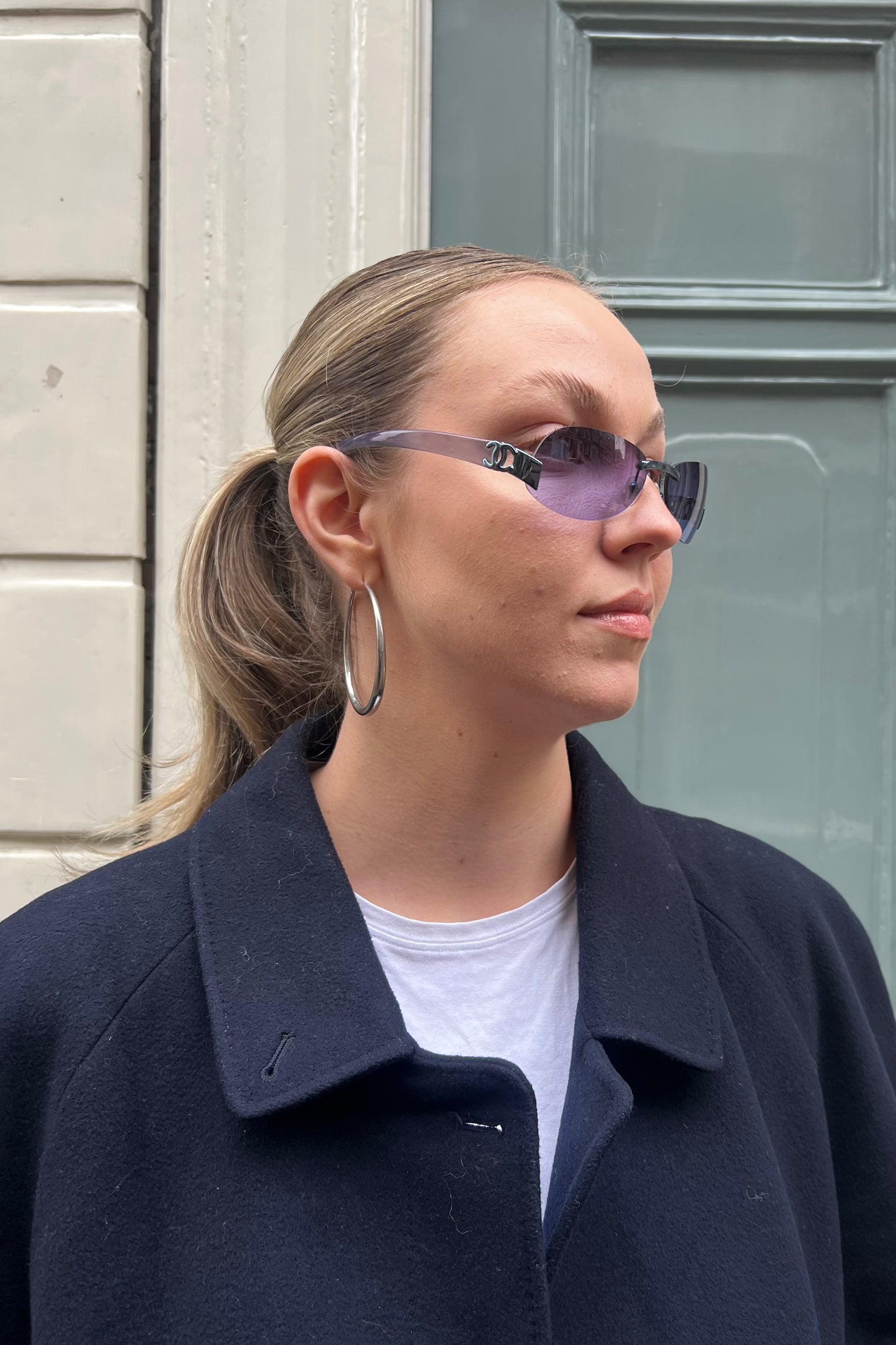 Vintage Oval Purple Y2K Sunglasses