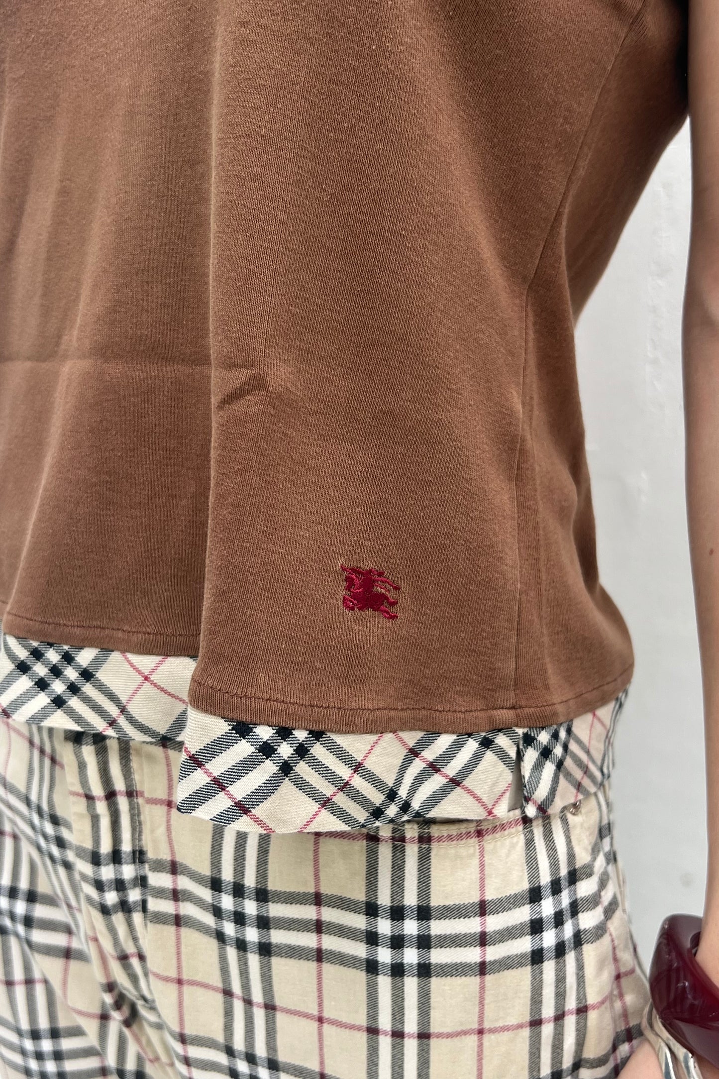 Vintage Brown Nova Check Seam Top