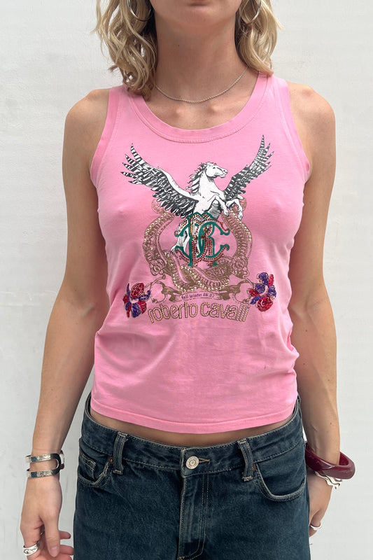 Vintage Pink Horses Tank Top -