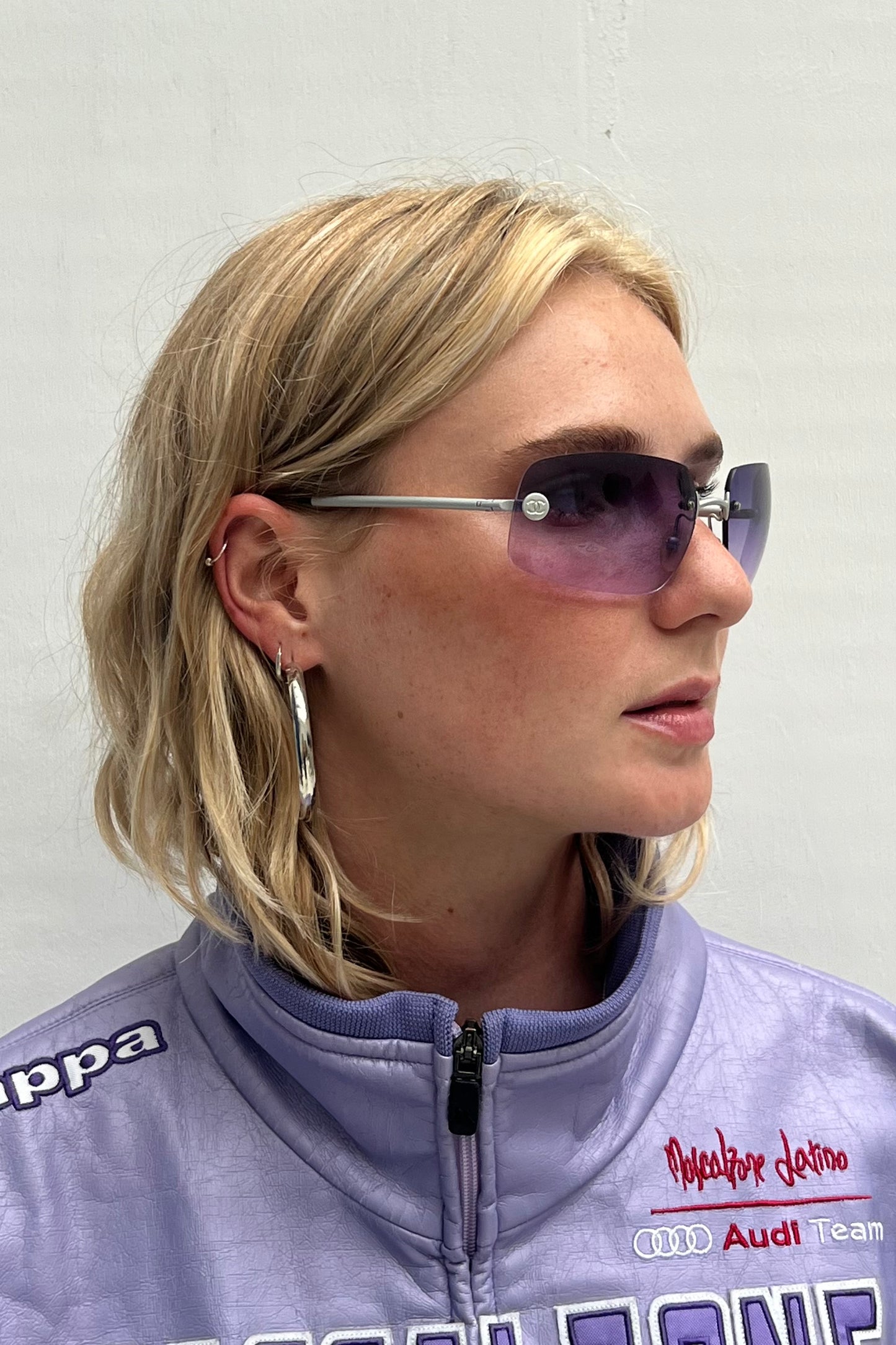 Vintage Purple Rimless Sunglasses