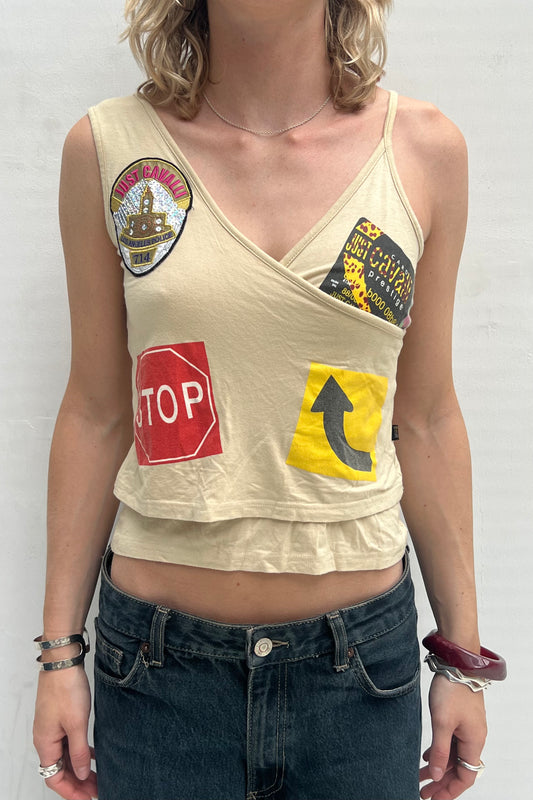 Vintage Tan Patches Top