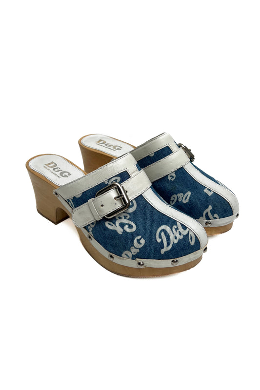 Vintage Denim Clogs 39.5