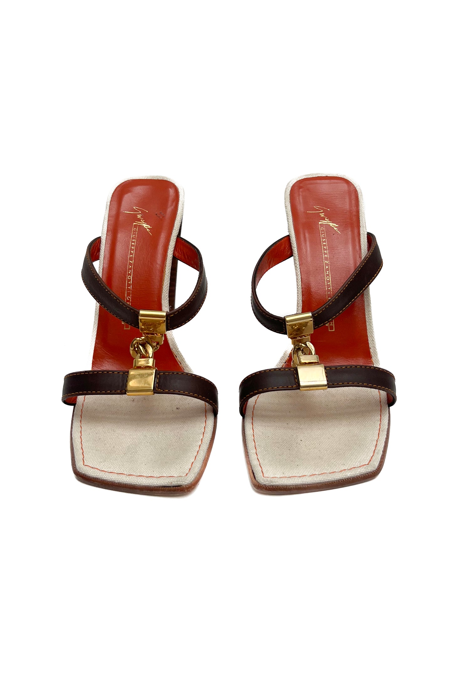 Vintage Gold Chain Detail Heels 38