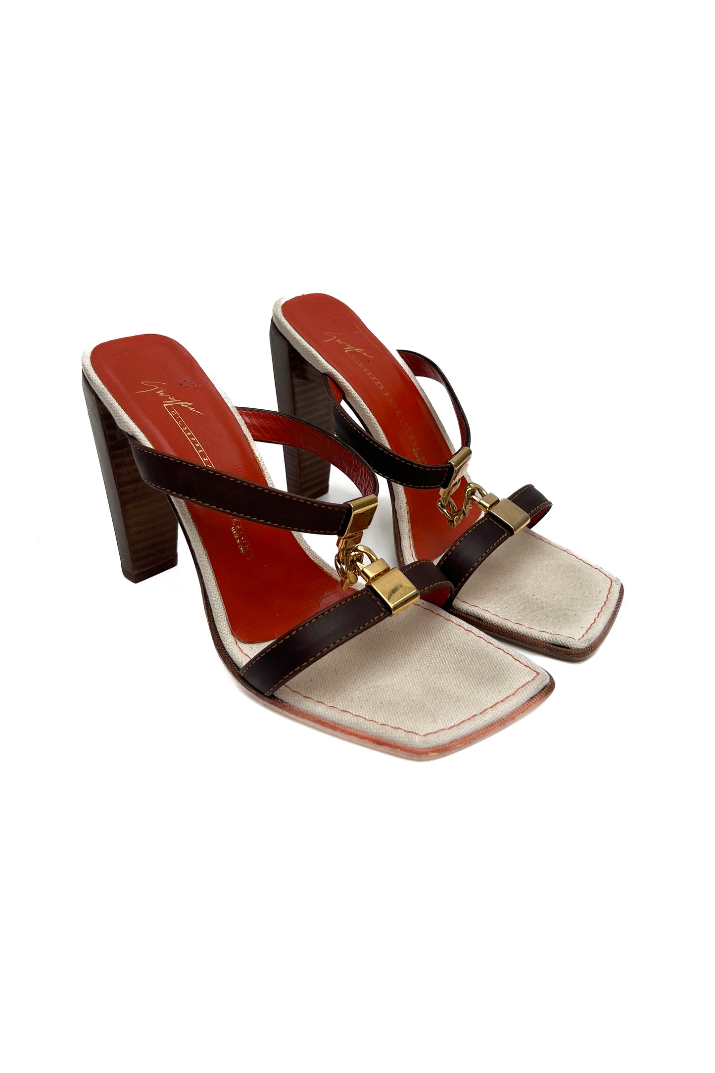 Vintage Gold Chain Detail Heels 38