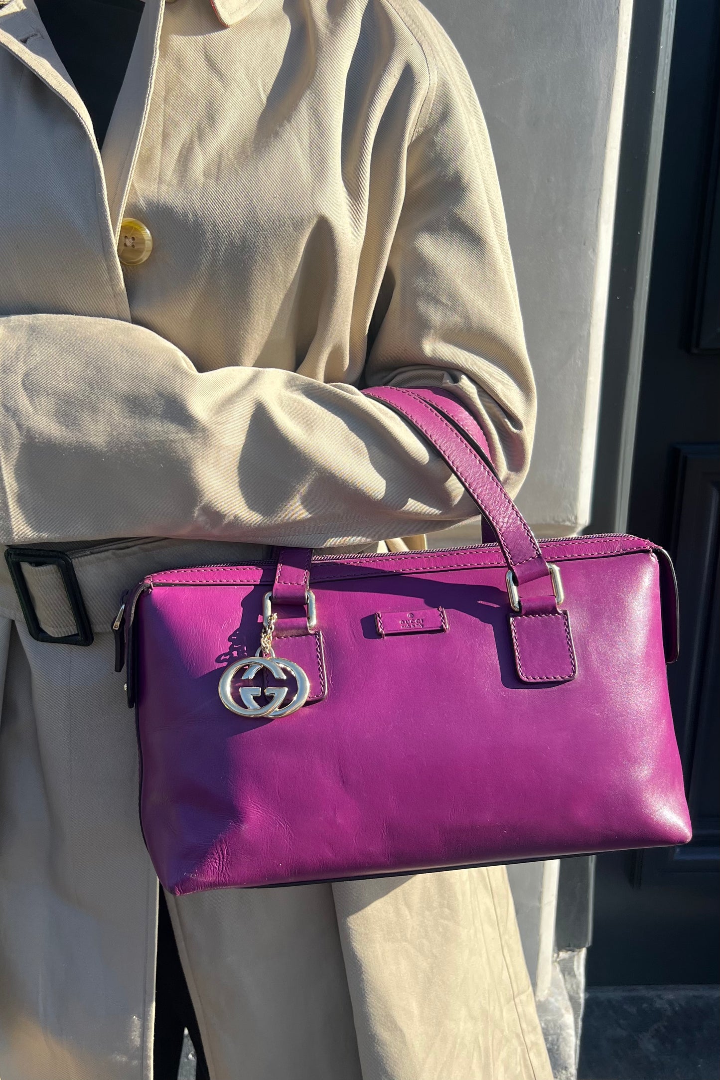 Vintage Purple Leather Bag