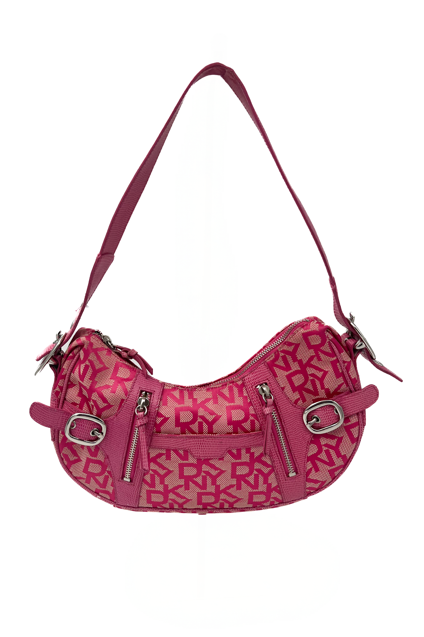 Vintage Pink Monogram Half Moon Bag