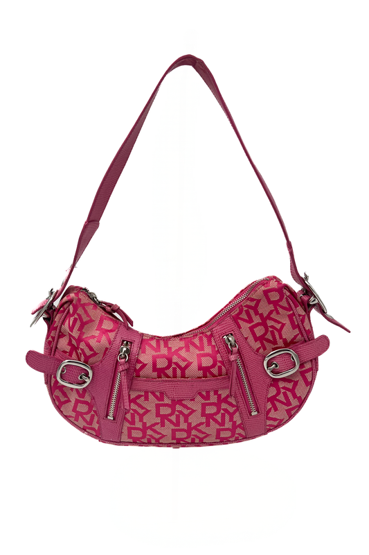 Vintage Pink Monogram Half Moon Bag